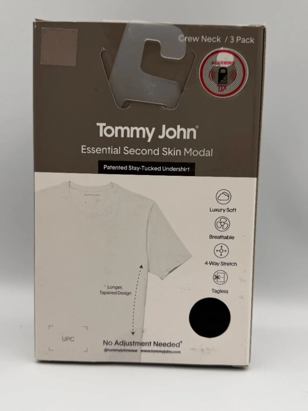 Tommy John Essential Second Skin Modal Crew Neck Undershirt 3-Pack Black M NWT
